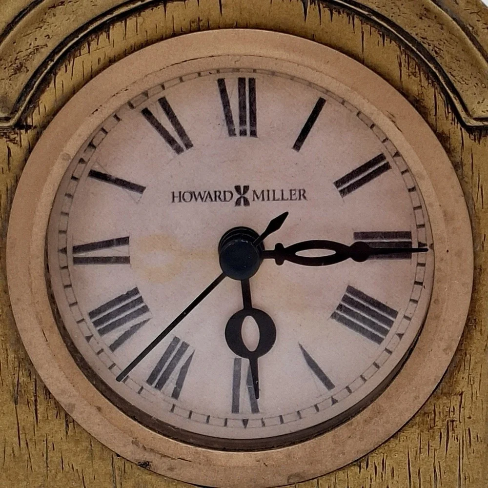Lot of 2 Howard Miller C06450 Mantel Desk Clocks Decor Only Parts Repair